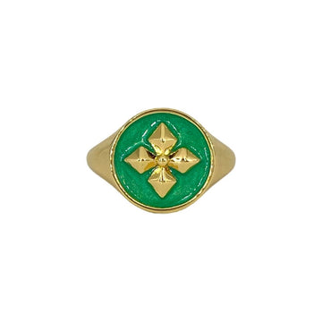 Chevalière Janis laquée forêt - CABIROL - CABIROL - chevalière