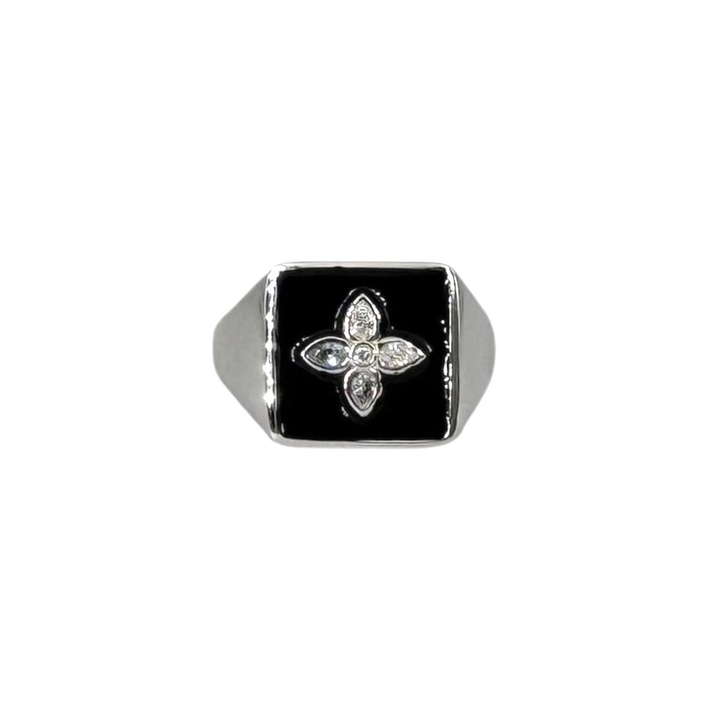 Chevalière Kate en argent laquée black - CABIROL - CABIROL - chevalière