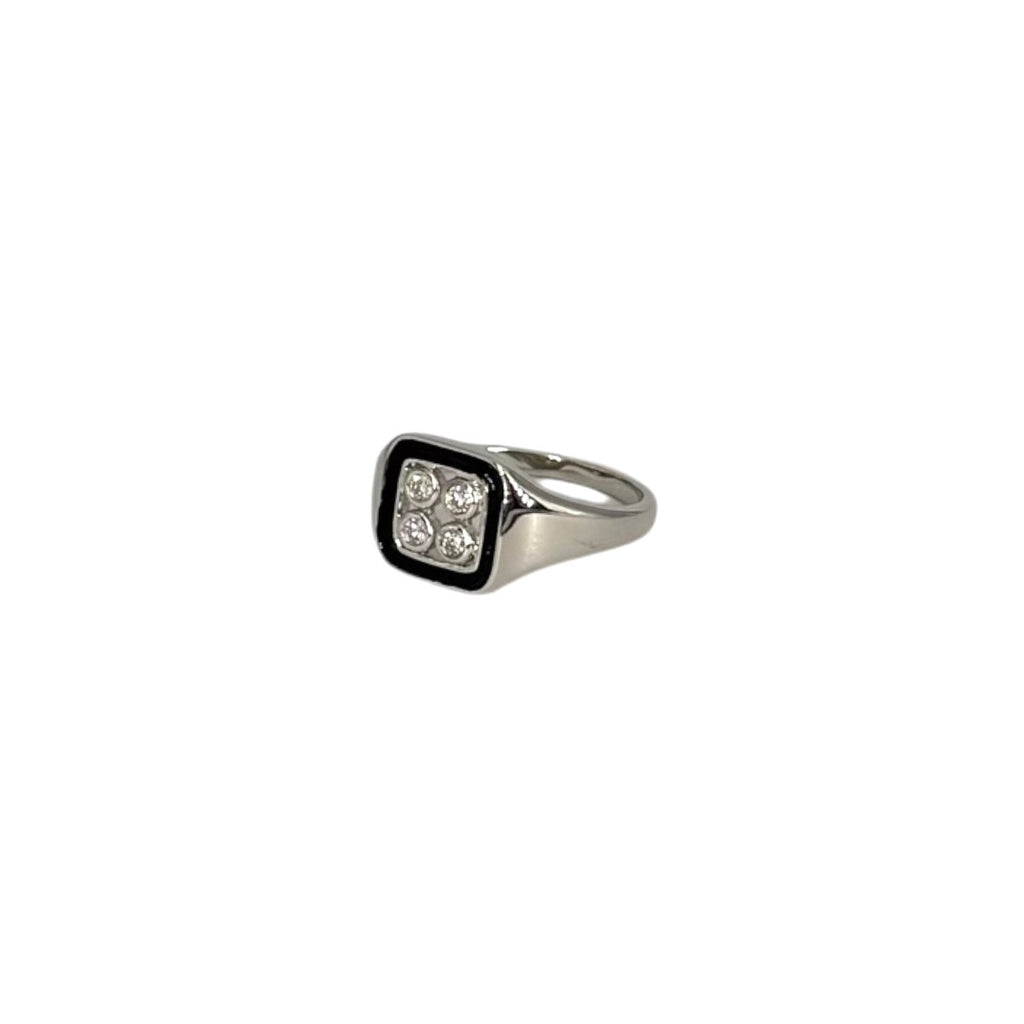 Chevalière Marianne en argent laquée black - CABIROL - CABIROL - chevalière