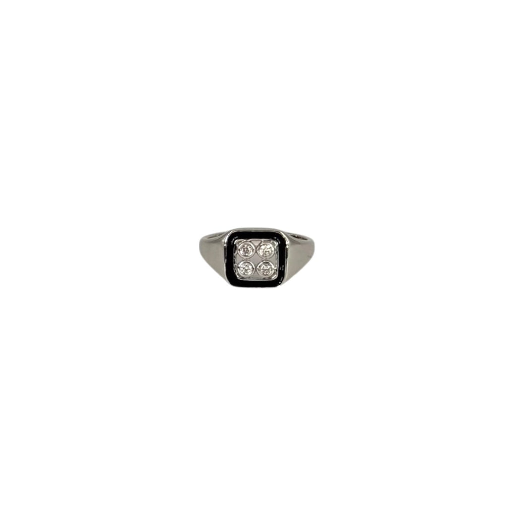 Chevalière Marianne en argent laquée black - CABIROL - CABIROL - chevalière