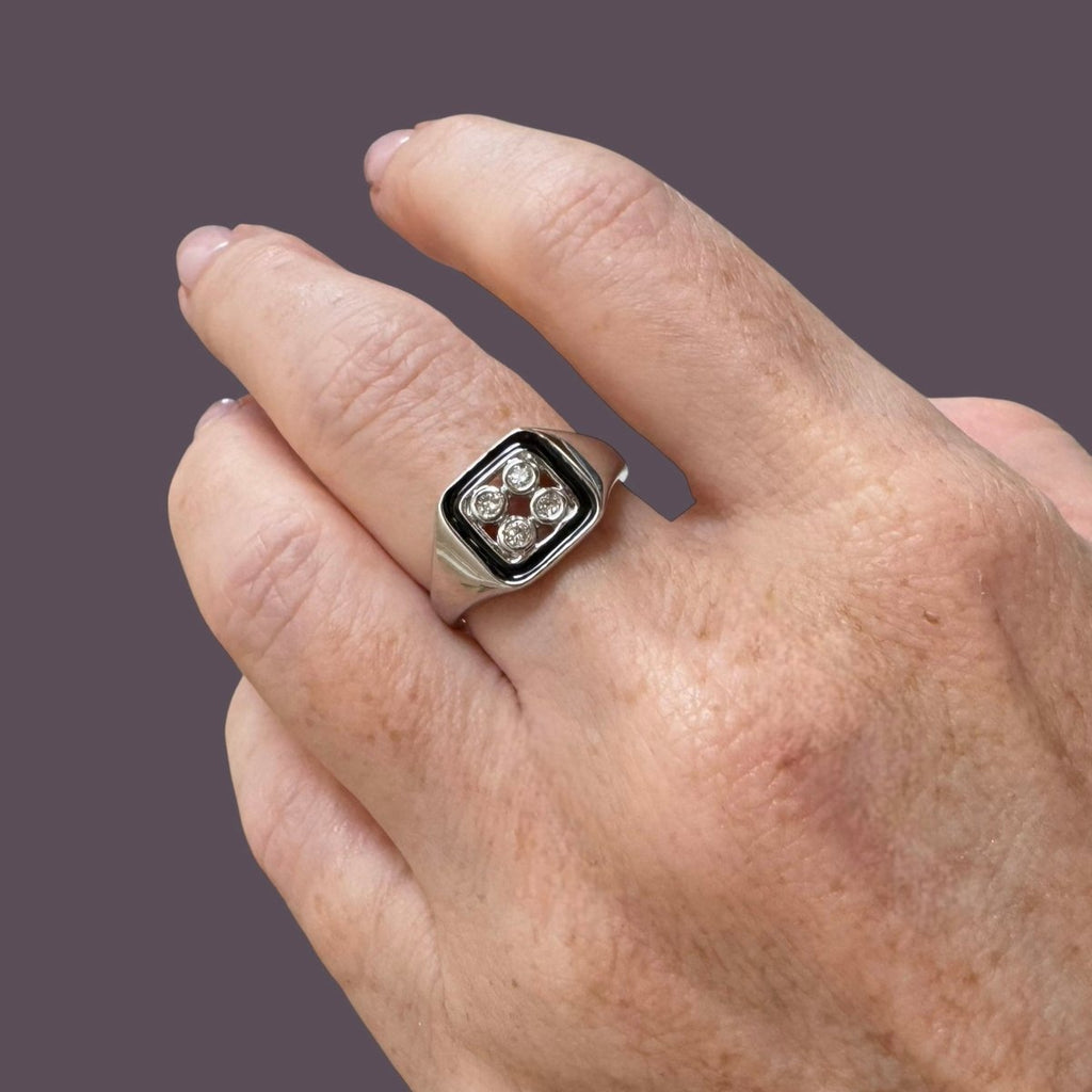 Chevalière Marianne en argent laquée black - CABIROL - CABIROL - chevalière