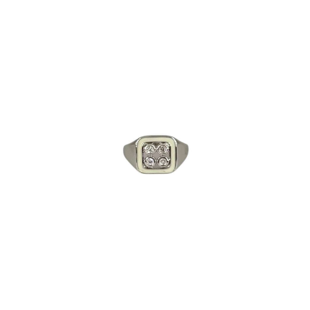 Chevalière Marianne en argent laquée ivoire - CABIROL - CABIROL - chevalière