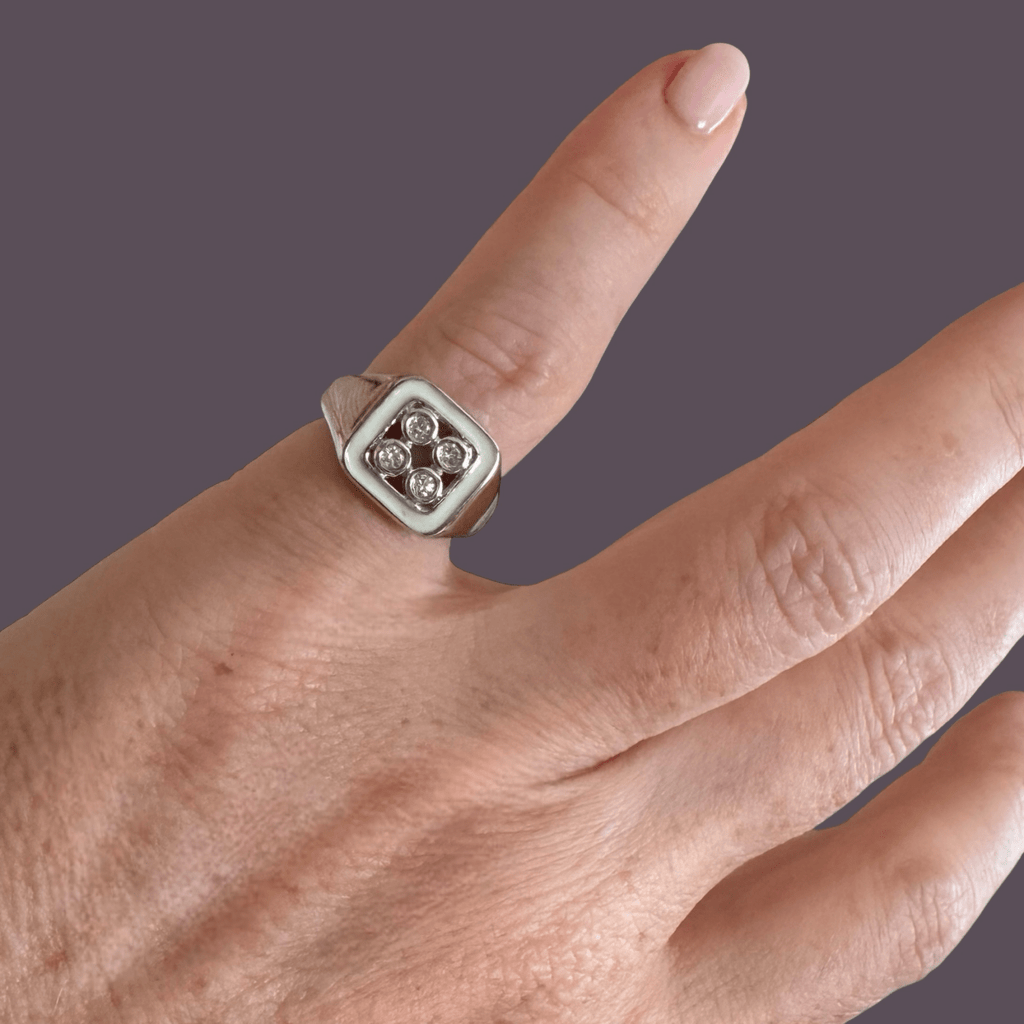 Chevalière Marianne en argent laquée ivoire - CABIROL - CABIROL - chevalière
