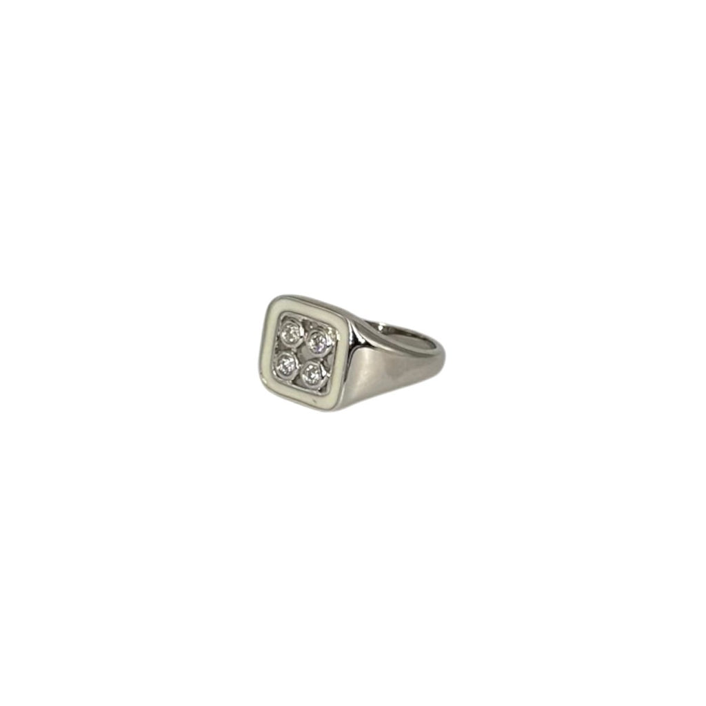 Chevalière Marianne en argent laquée ivoire - CABIROL - CABIROL - chevalière