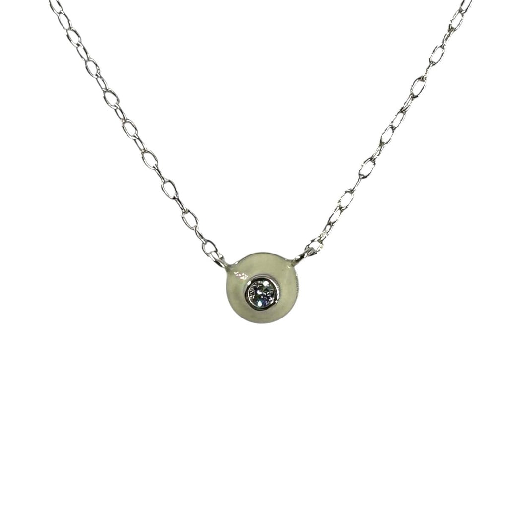 Pendentif Solo en argent laqué ivoire - CABIROL - CABIROL - Colliers